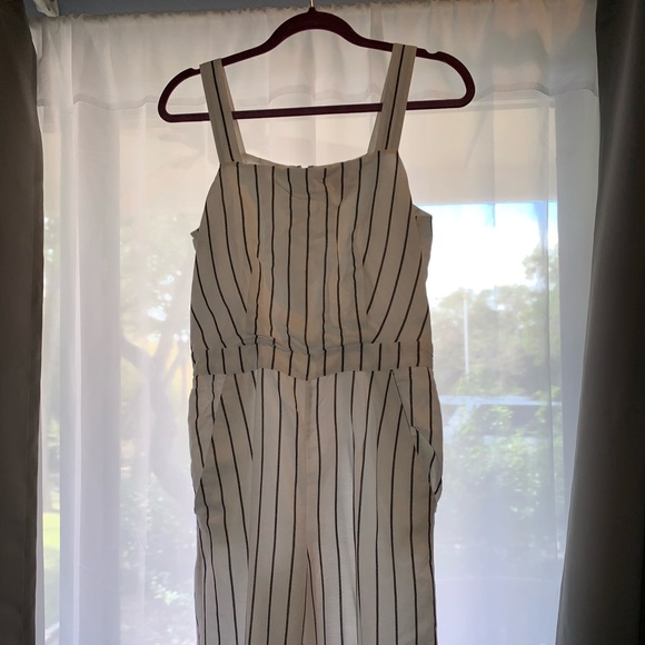 White House Black Market Pinstripe Jumpsuit - Picture 2 of 5